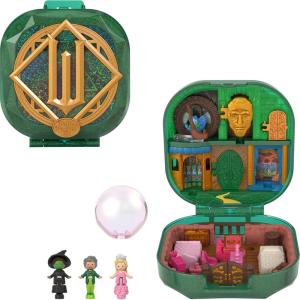 imagePolly Pocket Wicked x Collector Compact Micro Dolls and Playset 2 Themed Accessories Iconic Shiz ampamp Oz Locations Glinda Elphaba ampamp The Wizard