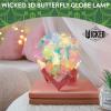 imageIdea Nuova Wicked The Movie 3D Iridescent Butterfly Accent Lamp and Tabletop Night Light with Wood Base