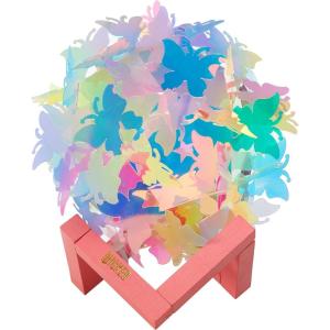 imageIdea Nuova Wicked The Movie 3D Iridescent Butterfly Accent Lamp and Tabletop Night Light with Wood Base