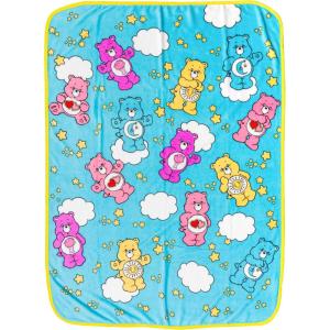 imageSilver Buffalo Wicked Featuring Glinda and Elphaba Double Sided 45quot x 60quot Fleece Throw Soft and Cozy Blanket 250 GSMCare Bears Clouds and Stars