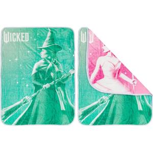 imageSilver Buffalo Wicked Featuring Glinda and Elphaba Double Sided 45quot x 60quot Fleece Throw Soft and Cozy Blanket 250 GSMWicked Featuring Glinda and Elphaba