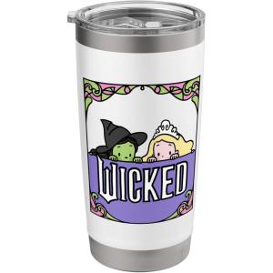 imageWicked Elphaba ampamp Glinda Peaking Playful Cartoon Style Stainless Steel Insulated TumblerWhite