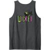 imageWicked Logo Elphaba Daydreaming Playful Cartoon Style Tank TopDark Heather Grey