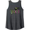 imageWicked Logo Elphaba Daydreaming Playful Cartoon Style Tank TopDark Heather Grey