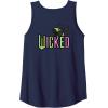 imageWicked Logo Elphaba Daydreaming Playful Cartoon Style Tank TopNavy Blue