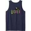 imageWicked Logo Elphaba Daydreaming Playful Cartoon Style Tank TopNavy Blue