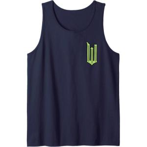 imageWicked Logo Elphaba Daydreaming Playful Cartoon Style Tank TopNavy Blue