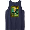 imageWicked For Good The Wizard Sees Everything Front ampamp Back Tank TopNavy Blue