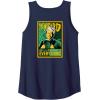 imageWicked For Good The Wizard Sees Everything Front ampamp Back Tank TopNavy Blue