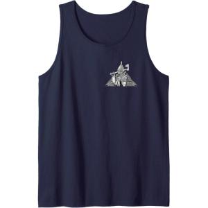 imageWicked For Good A Man Made of Tin Front ampamp Back Tank TopNavy Blue
