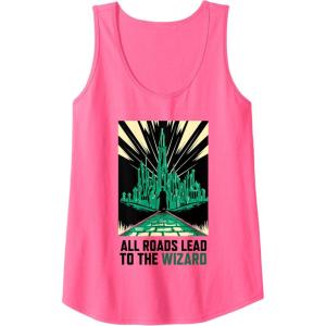 imageWicked For Good All Roads Lead to the Wizard Tank TopNeon Pink