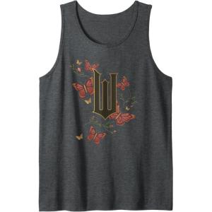 imageWicked Movie Logo W Butterfly Tank TopDark Heather Grey