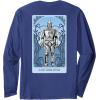 imageWicked For Good A Man Made of Tin Front ampamp Back Long Sleeve TShirtNavy Blue