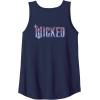 imageWicked For Good Glinda Elegant Logo Front And Back Tank TopNavy Blue