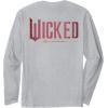 imageWicked Movie Logo Glinda Pink And Gold Wand Long Sleeve TShirtHeather Grey