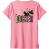 imageWomens Wicked Logo Elphaba Daydreaming Playful Cartoon Style VNeck TShirtPink