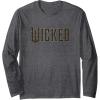imageWicked Movie Floral Logo Long Sleeve TShirtDark Heather Grey
