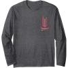 imageWicked Movie Logo Glinda Pink And Gold Wand Long Sleeve TShirtDark Heather Grey