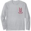 imageWicked Movie Logo Glinda Pink And Gold Wand Long Sleeve TShirtHeather Grey
