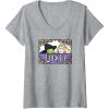 imageWomens Wicked Elphaba ampamp Glinda Peaking Playful Cartoon Style VNeck TShirtHeather Grey