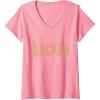 imageWomens Wicked For Good Gold Glam Logo VNeck TShirtPink