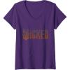 imageWomens Wicked For Good Ozian Forest Textured Logo VNeck TShirtPurple