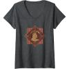 imageWomens Wicked Glinda Enchanted Floral Silhouette VNeck TShirtDark Heather Grey