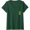 imageWomens Wicked Logo Elphaba Daydreaming Playful Cartoon Style VNeck TShirtDark Green