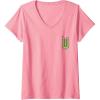 imageWomens Wicked Logo Elphaba Daydreaming Playful Cartoon Style VNeck TShirtPink