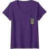 imageWomens Wicked Logo Elphaba Daydreaming Playful Cartoon Style VNeck TShirtPurple
