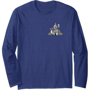 imageWicked For Good A Man Made of Tin Front ampamp Back Long Sleeve TShirtNavy Blue