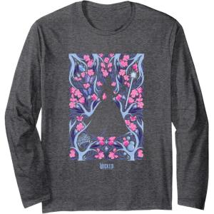 imageWicked For Good Glinda Floral Grace Long Sleeve TShirtDark Heather Grey