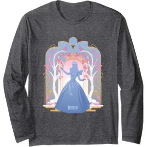 imageWicked For Good Glinda Silhouette in Blue Long Sleeve TShirtDark Heather Grey