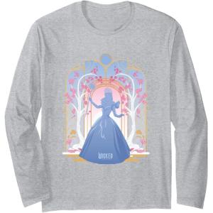 imageWicked For Good Glinda Silhouette in Blue Long Sleeve TShirtHeather Grey