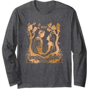imageWicked For Good Glinda ampamp Fiyero To Wed Long Sleeve TShirtDark Heather Grey