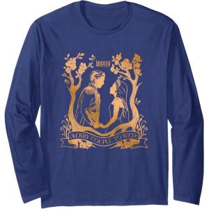 imageWicked For Good Glinda ampamp Fiyero To Wed Long Sleeve TShirtNavy Blue