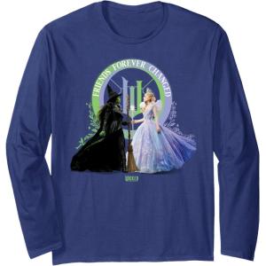 imageWicked For Good Glinda and Elphaba Friends Forever Changed Long Sleeve TShirtNavy Blue