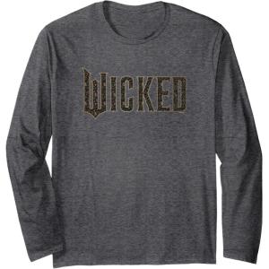 imageWicked Movie Floral Logo Long Sleeve TShirtDark Heather Grey