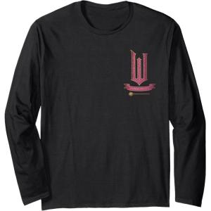 imageWicked Movie Logo Glinda Pink And Gold Wand Long Sleeve TShirtBlack