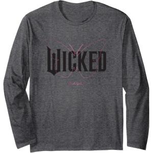 imageWicked Movie Logo Glinda Upland Long Sleeve TShirtDark Heather Grey