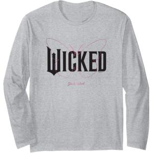 imageWicked Movie Logo Glinda Upland Long Sleeve TShirtHeather Grey