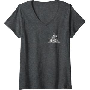 imageWomens Wicked For Good A Man Made of Tin Front ampamp Back VNeck TShirtDark Heather Grey