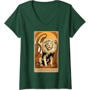 imageWomens Wicked For Good A Very Nervous Lion VNeck TShirtDark Green