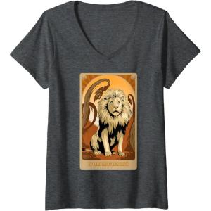 imageWomens Wicked For Good A Very Nervous Lion VNeck TShirtDark Heather Grey