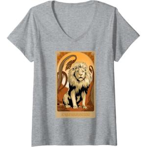 imageWomens Wicked For Good A Very Nervous Lion VNeck TShirtHeather Grey