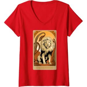 imageWomens Wicked For Good A Very Nervous Lion VNeck TShirtRed
