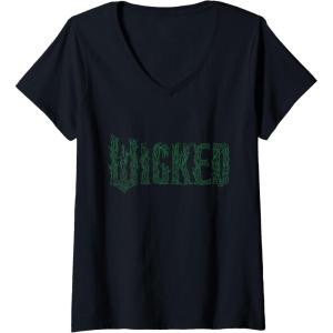 imageWomens Wicked For Good Enchanted Forest Logo VNeck TShirtBlack