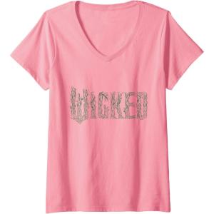 imageWomens Wicked For Good Enchanted Forest Logo VNeck TShirtPink
