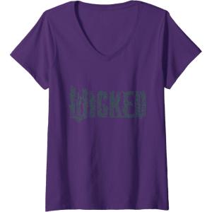 imageWomens Wicked For Good Enchanted Forest Logo VNeck TShirtPurple