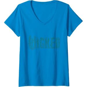 imageWomens Wicked For Good Enchanted Forest Logo VNeck TShirtSapphire Blue